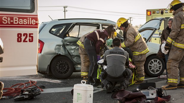 Accident avec blessés à Saint-Basile-le-Grand