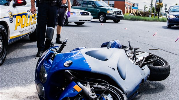 Course folle d'un motocycliste