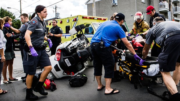 Victime d'un malaise en moto