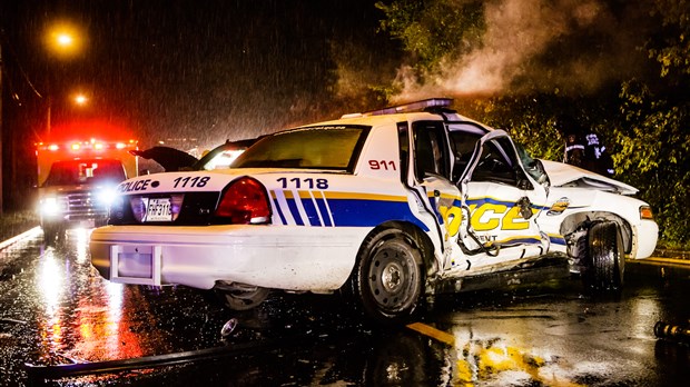 Accident impliquant une voiture de police