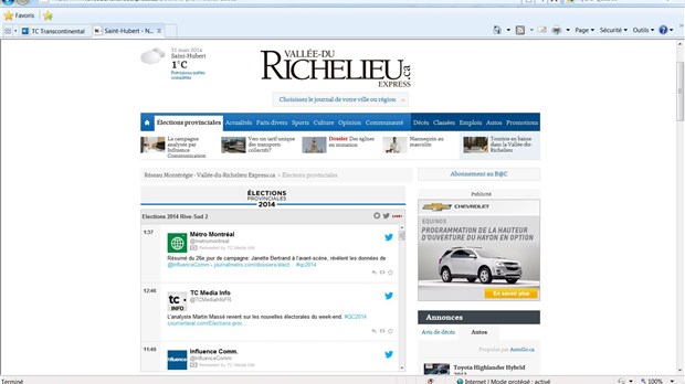 Un fil d'actualités électorales sur notre site Internet